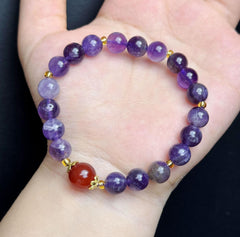 Contemporary Chinese-Style Natural Amethyst Bracelet — A Perfect Birthday Gift for Good Fortune and Positive Energy.