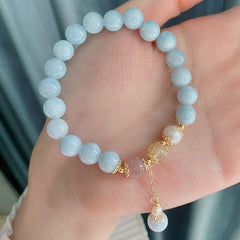 New Natural Aquamarine Bracelet and Rose Quartz Bracelet for a Fashionably Elegant Look.