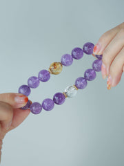 Original Handcrafted Amethyst Bracelet for Good Fortune and Positive Energy